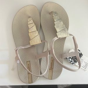 Ipanema gold thong embellished sandal 8